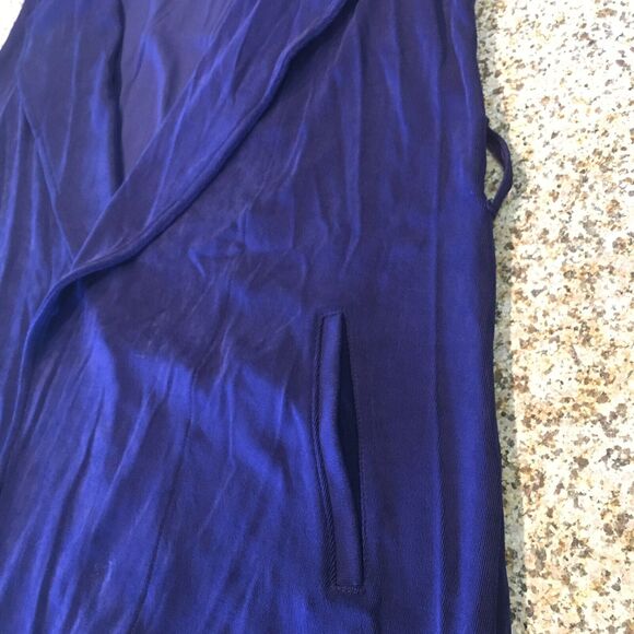 Chicos Travelers Size 1 Plum Purple Open Front Cardigan Open Front Jacket Duster - Picture 12 of 12